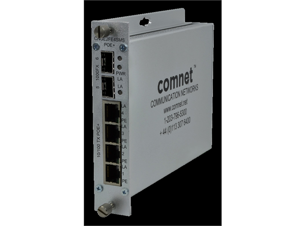 Industri switch 4 xPOEt+ 2x SFP Combo Self Managed, DIN mont. 10/100, eks powe